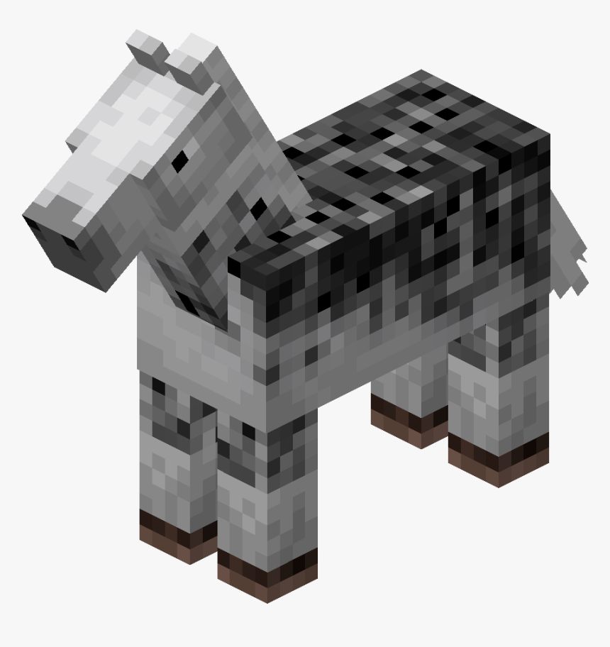 Minecraft Horse Black And White, HD Png Download, Free Download