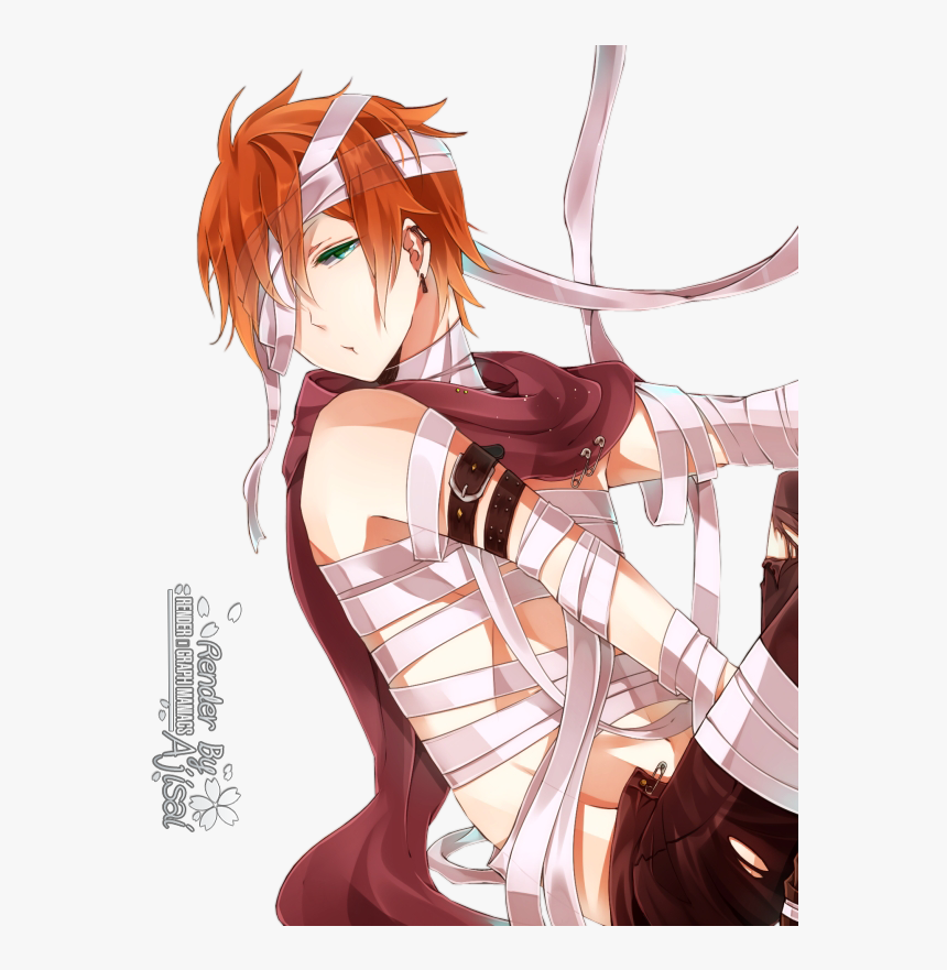 Red Hair Green Eyes Anime Boy, HD Png Download, Free Download