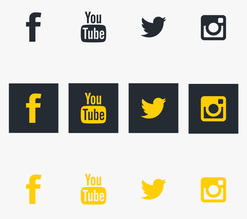Social Media Logos For Business Card , Png Download - Logo Of Facebook Youtube Instagram Twitter, Transparent Png, Free Download