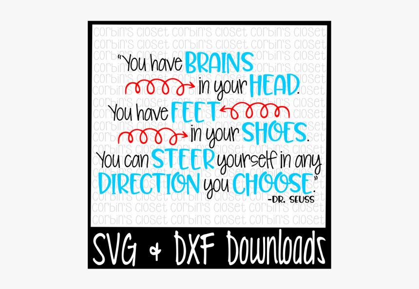 Dr Seuss Svg * Dr Seuss * Brains * Direction * Seuss - Dr Seuss Svg Free, HD Png Download, Free Download