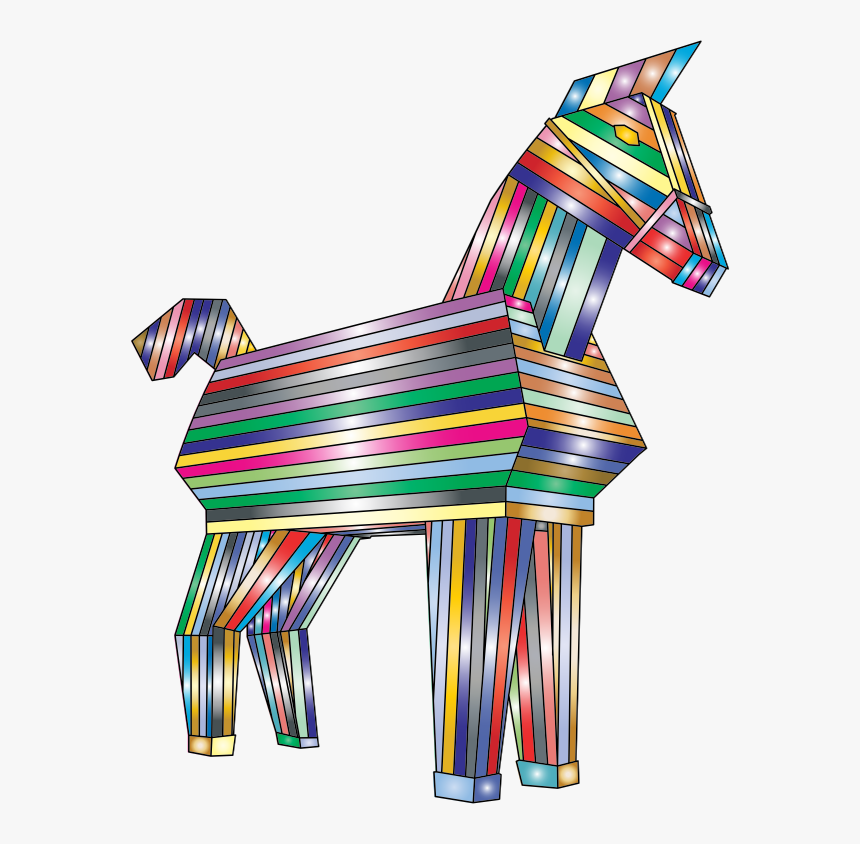 Trojan Horse, Equine, Animal, Colorful, Prismatic - Truva Atı Png, Transparent Png, Free Download