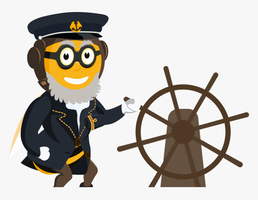 Bee Captain Clipart , Png Download - Boat Steering Wheel Black And White, Transparent Png, Free Download