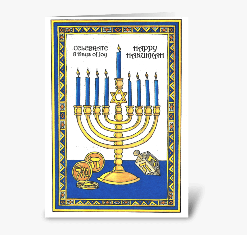 Happy Hanukkah Greeting Card - Hanukkah, HD Png Download, Free Download