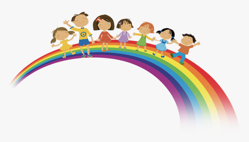 Rainbow Clip Child - Transparent Happy Children Clipart, HD Png Download, Free Download