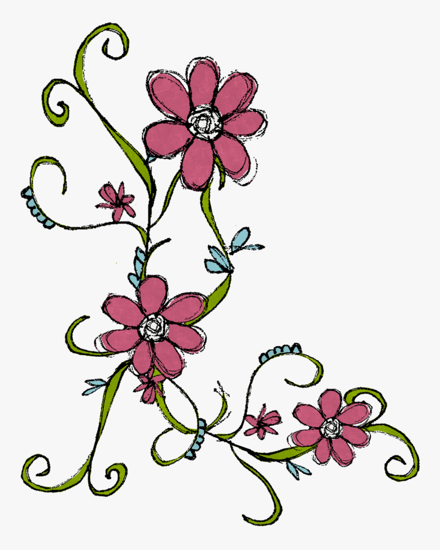 Flower Doodle Photo - Flower Doodles For A Background, HD Png Download, Free Download