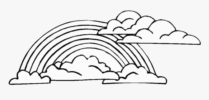Rainbow Clipart Black And White - Cloud Clipart Black & White, HD Png Download, Free Download