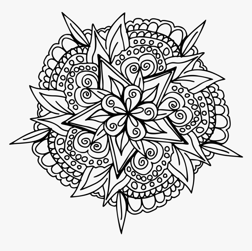 Hand Drawn Floral Line Art - Maths Cover Page Design, HD Png Download, Free Download