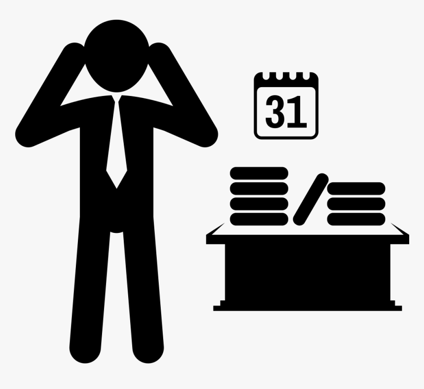 Employee Near Office Table With Calendar And Piles - Office Svg Icon, HD Png Download, Free Download