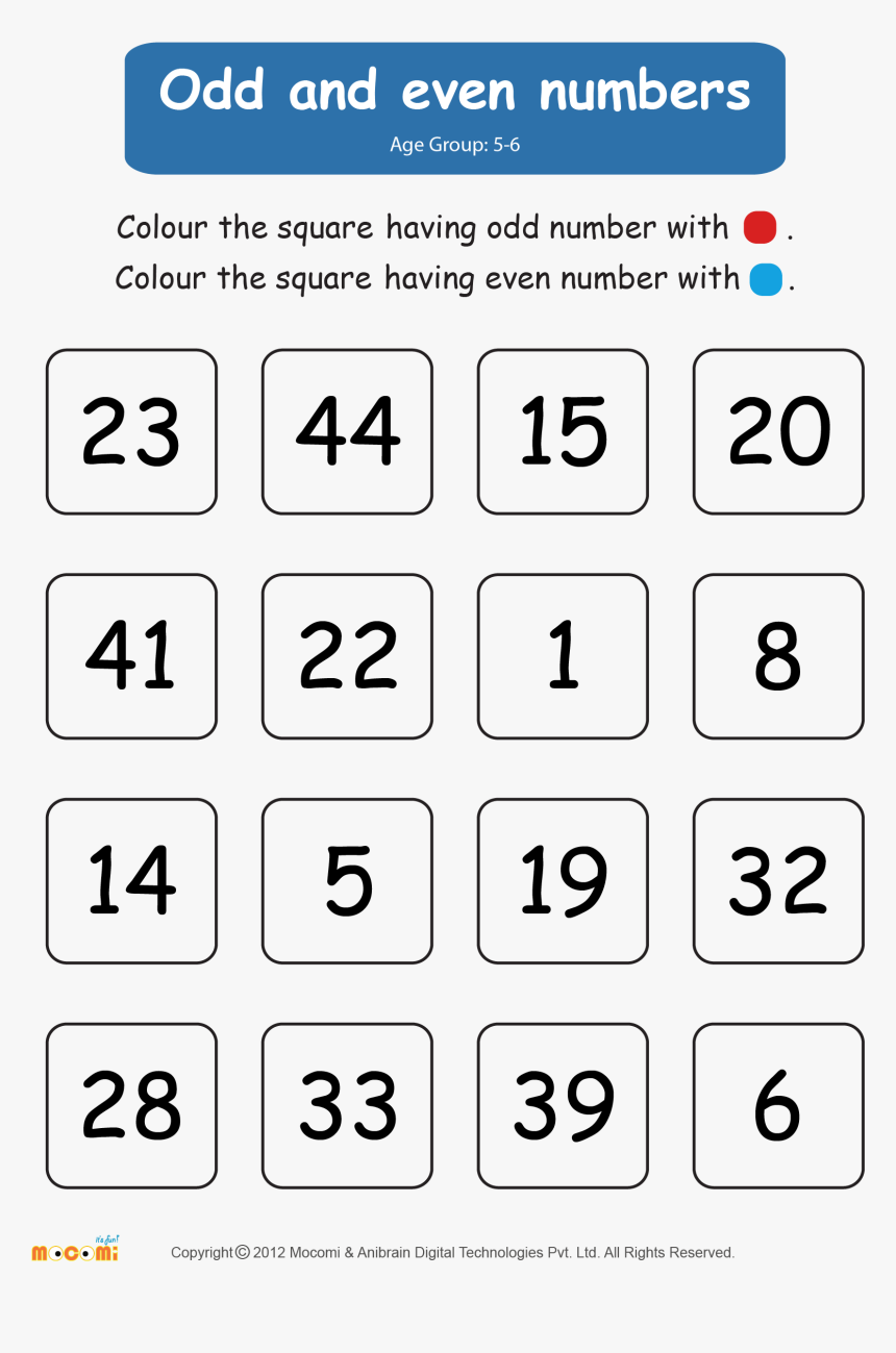 Odd Even Numbers Exercises