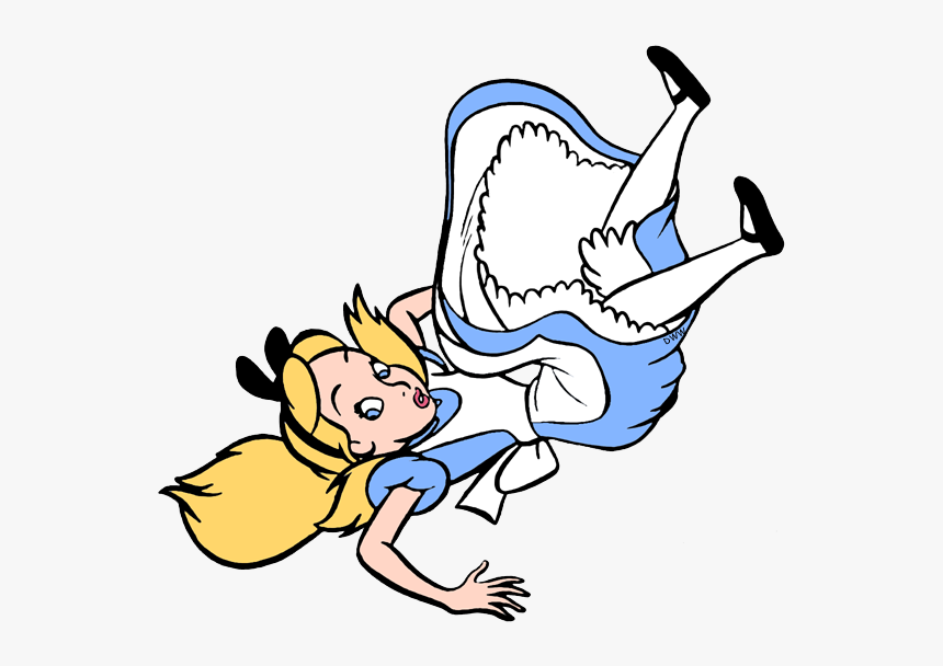 Alice In Wonderland Clipart Falling, HD Png Download - kindpng.