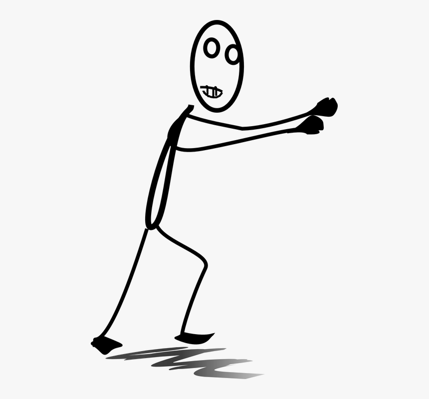 Stick, Figure, Push, Lunging, Angry, Determined - Stick Figure Transparent Background, HD Png Download, Free Download