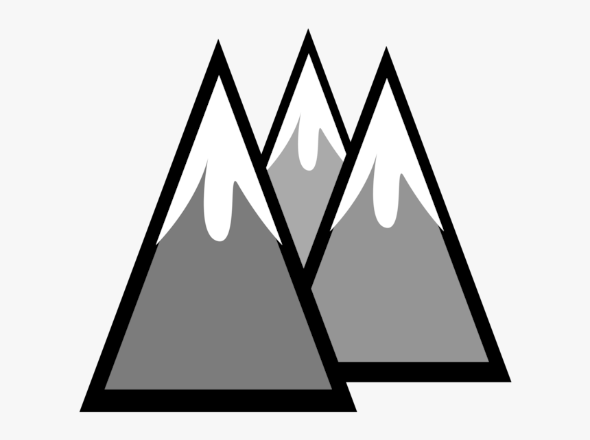 Snow Mountain Computer Icons Cap Drawing - Clip Art Mountains Black And White, HD Png Download, Free Download