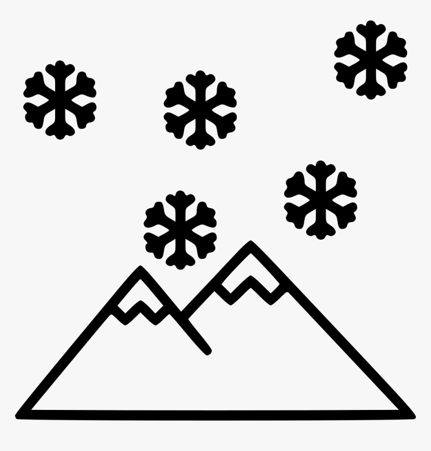 Mountain Snow - Cartoon Black And White Mountain, HD Png Download, Free Download