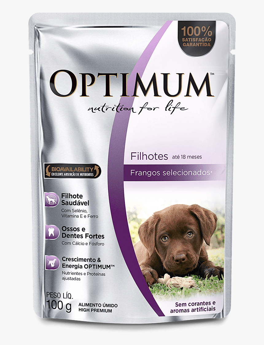Sachê Optimum Cães Filhotes Até 18 Meses Frangos Selecionados - Optimum Puppy Dry Food, HD Png Download, Free Download