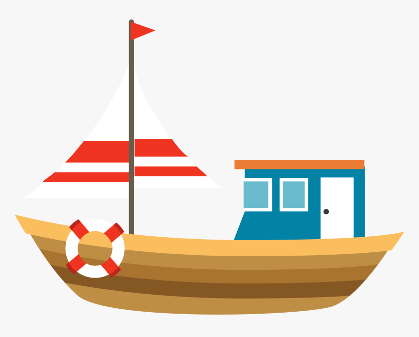 Sailing Ship Boat Illustration - Sail Boat Cartoon Png, Transparent Png, Free Download