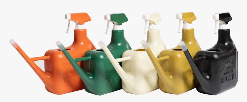 Row Of Spray Sprinkler Watering Cans, One Of Each - Glass Bottle, HD Png Download, Free Download