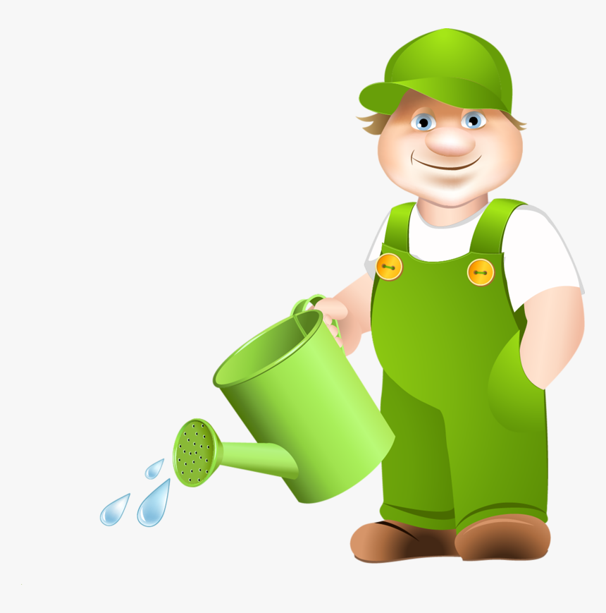 Transparent Watering Can Cartoon Garden Clip Art - Watering Gardener Clip Art, HD Png Download, Free Download