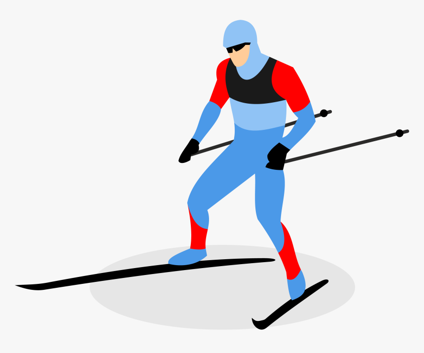 Biathlon Skiing Ski Pole Man Transprent - Transparent Background Skiing Clipart, HD Png Download, Free Download