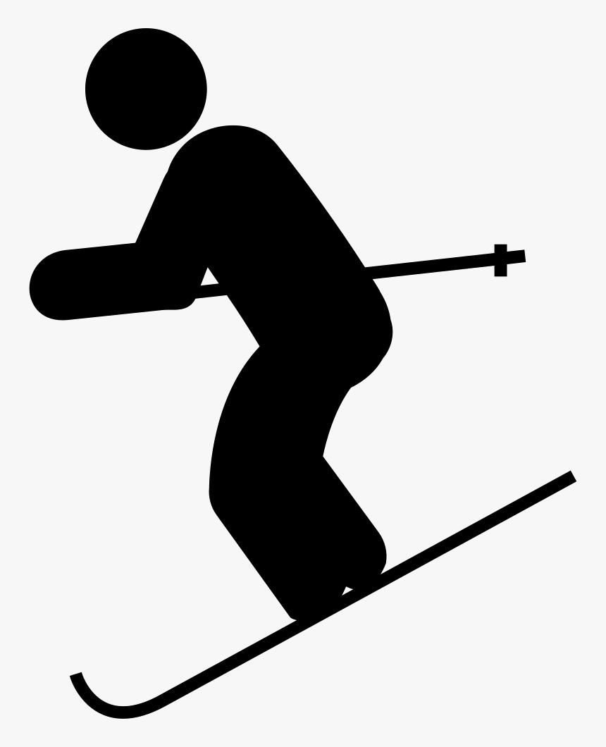 Skiing Down Hill Png - Skiing Clipart Black And White, Transparent Png, Free Download