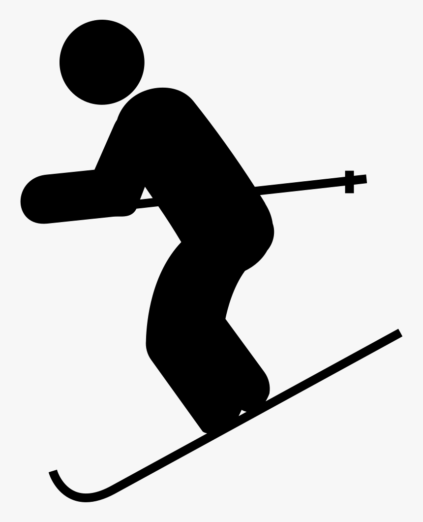 ski clipart black and white