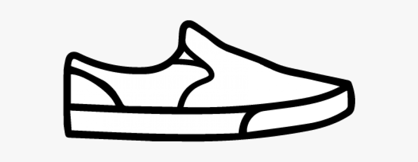 Flat Shoes Clipart Vector Png Front - Slip On Shoes Clipart Black And White, Transparent Png, Free Download