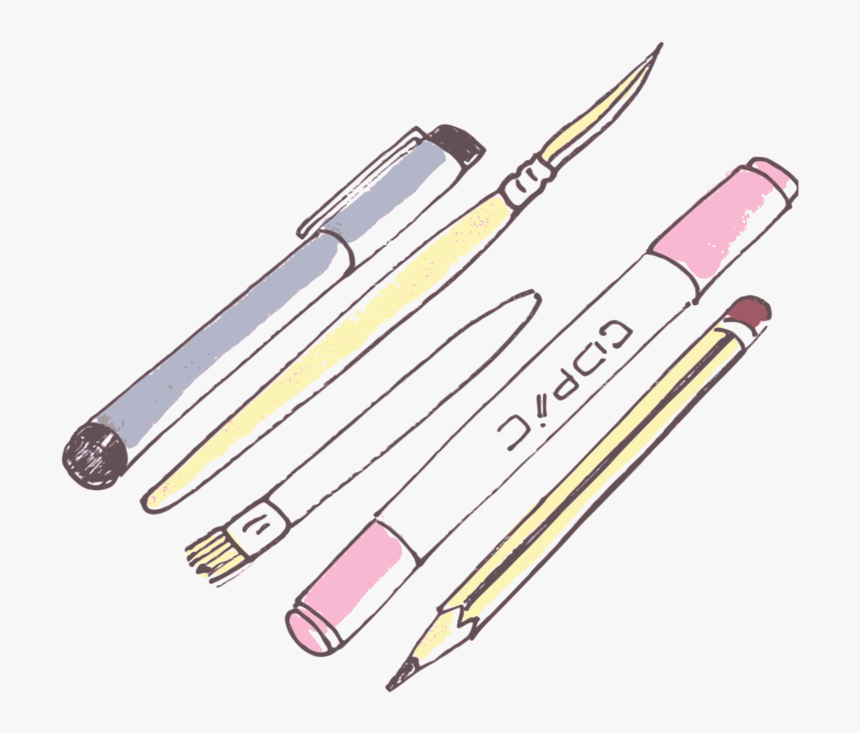 Pen,office Supplies,drawing - Transparent Art Supplies Drawing, HD Png Download, Free Download