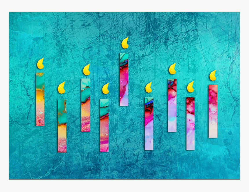 Hanukkah Card With Menorah - Visual Arts, HD Png Download, Free Download