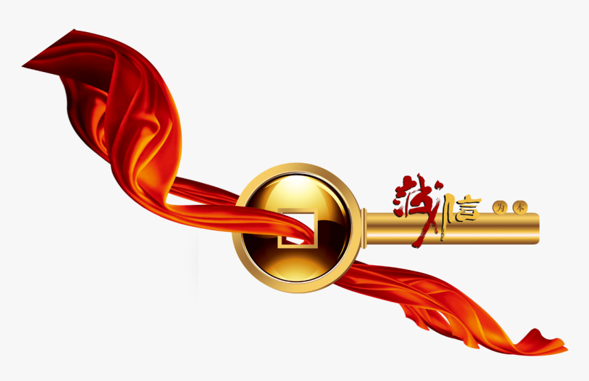 Transparent Golden Key Png - Key With Red Ribbon Png, Png Download, Free Download
