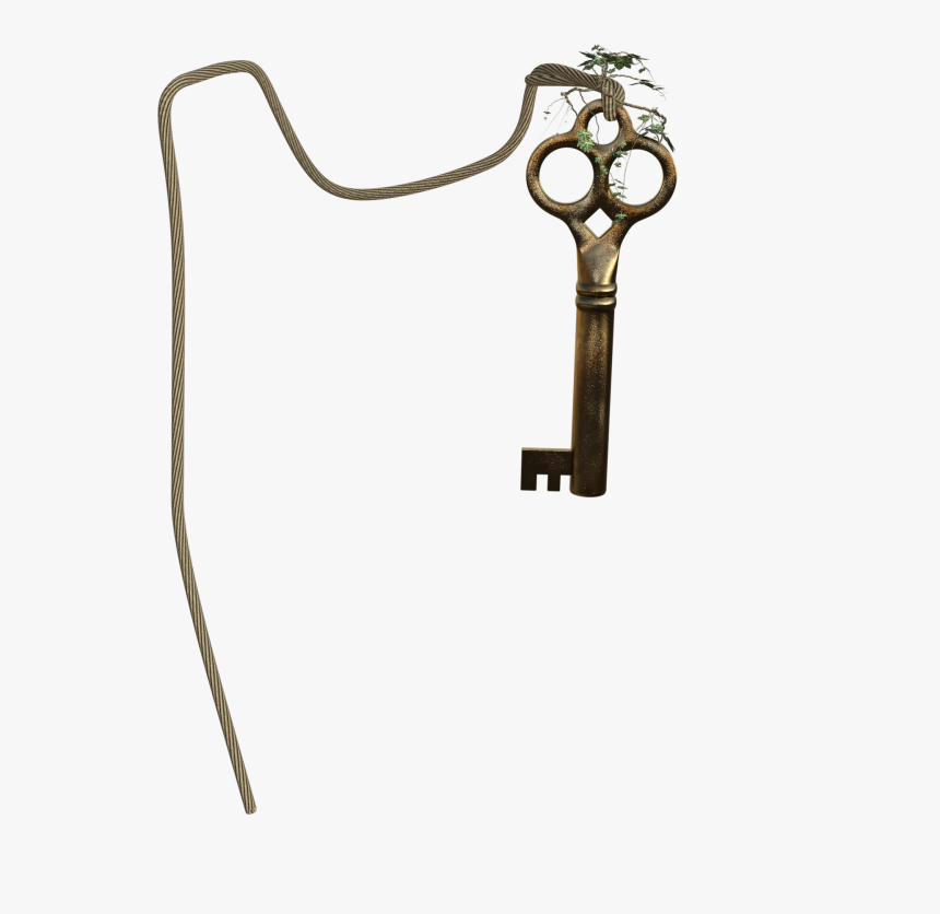 Golden Key On A Chain - Mystical Fantasy Key, HD Png Download, Free Download