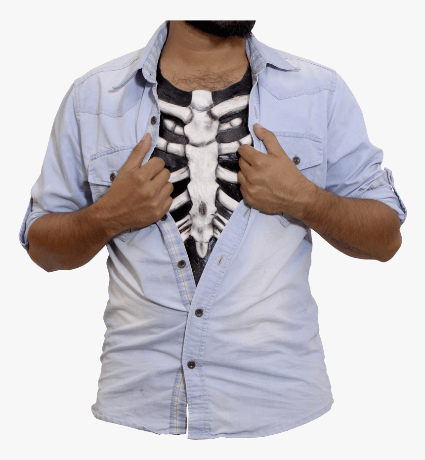 White Ribcage Chest Piece - Cardigan, HD Png Download, Free Download