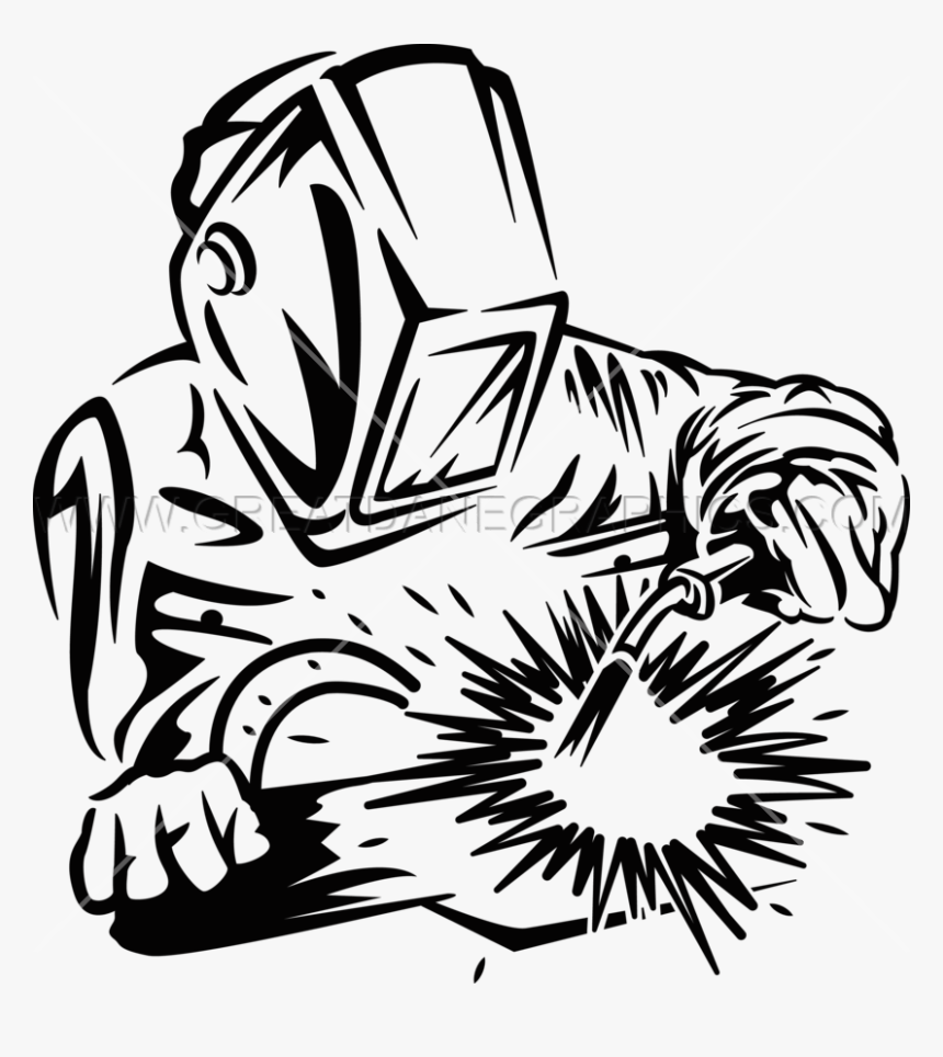 Welder Drawing Free Collection - Welder Black And White, HD Png Download, Free Download