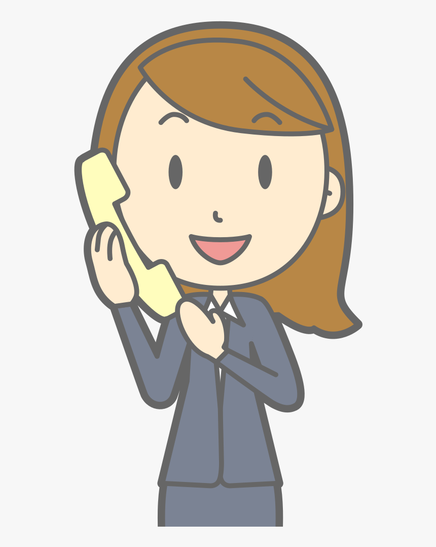 Female Using Telephone - Telephone Girl Clipart, HD Png Download, Free Download