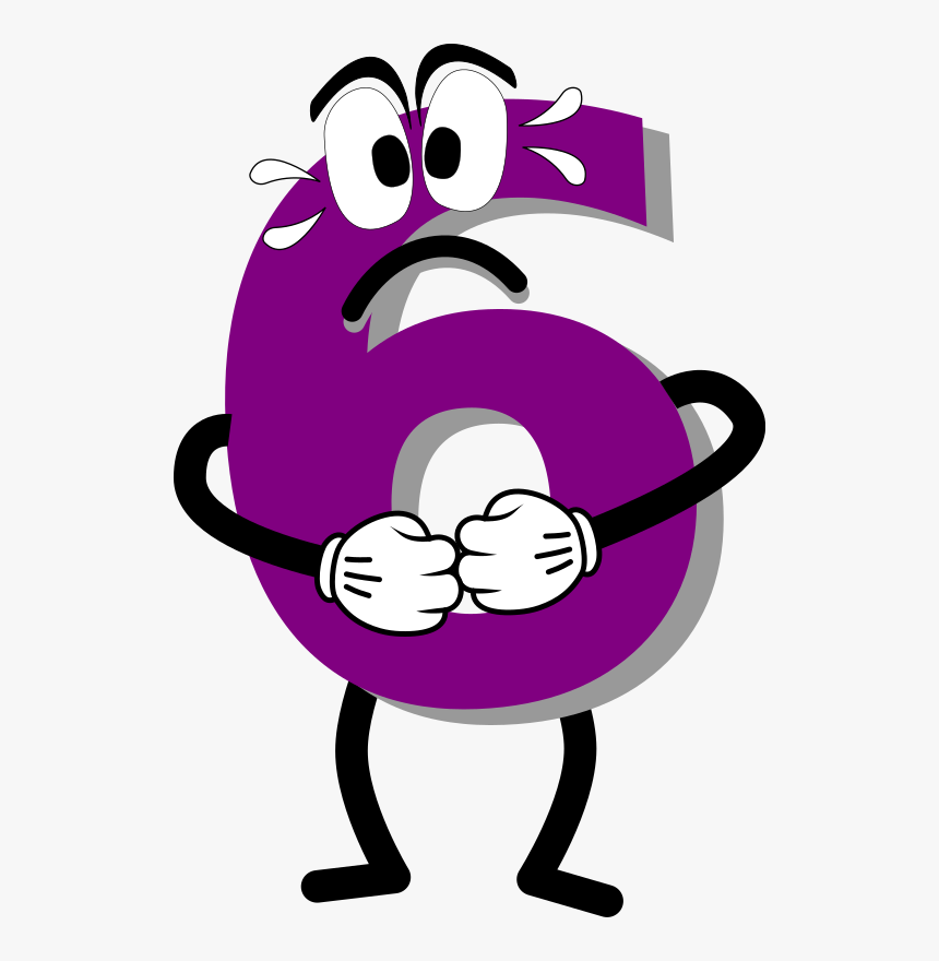 Scared Purple - Number 6 Clip Art, HD Png Download, Free Download