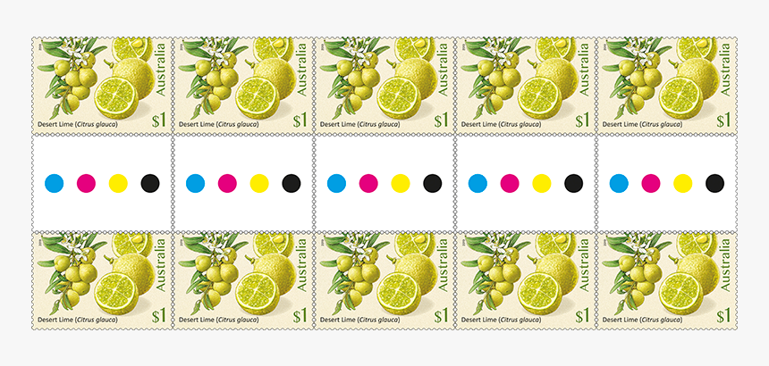 Gutter Strip 10 X $1 Desert Lime Stamps Product Photo - Circle, HD Png Download, Free Download