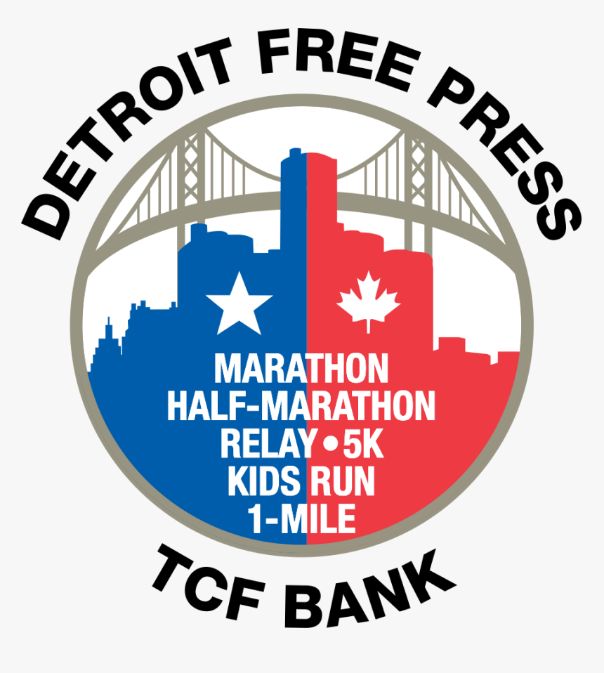 Detroit Free Press Marathon Logo - Detroit Free Press Tcf Bank Marathon Logo, HD Png Download, Free Download