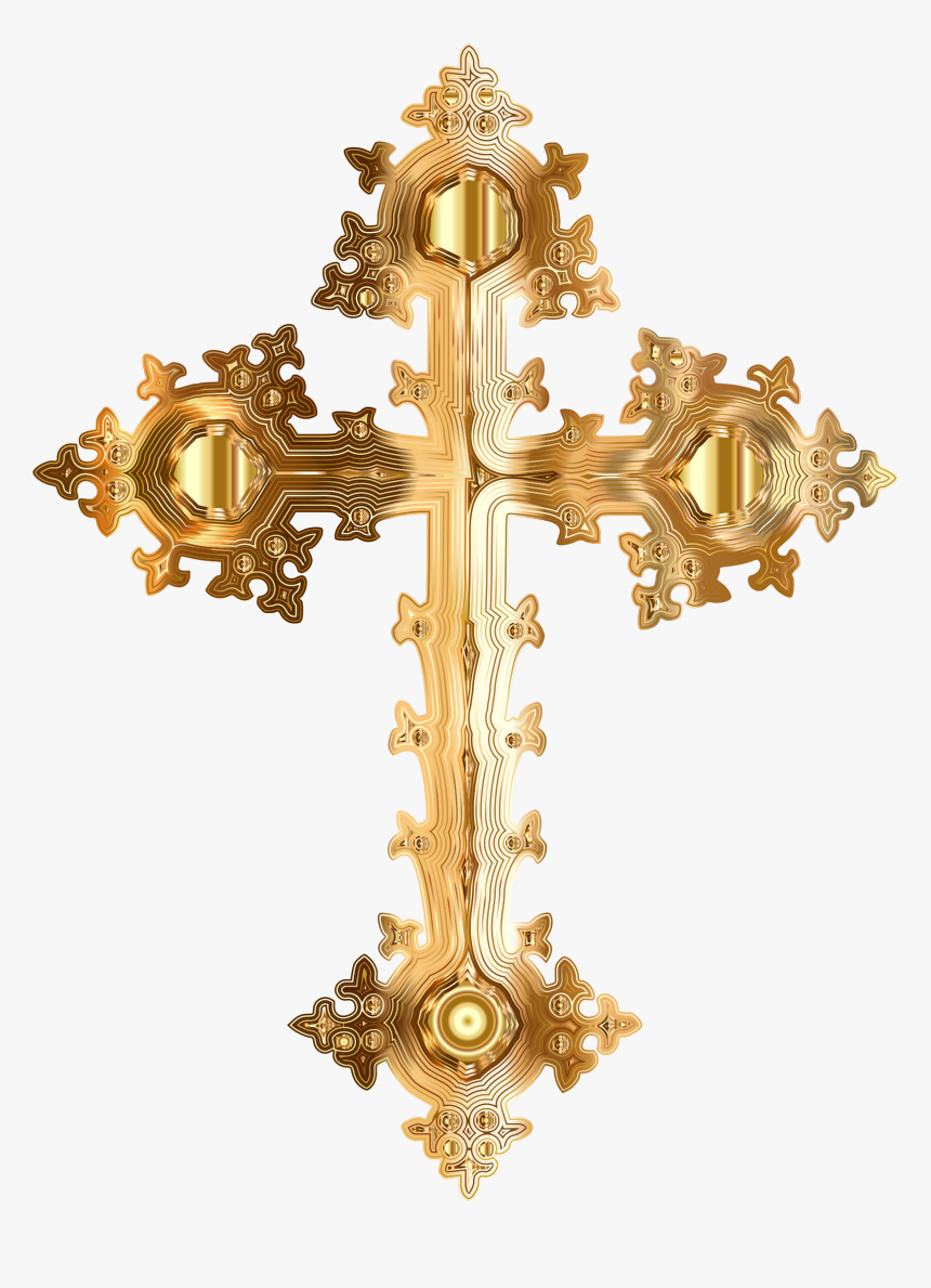 Transparent Religious Background Clipart - Transparent Background Gold Cross Png, Png Download, Free Download