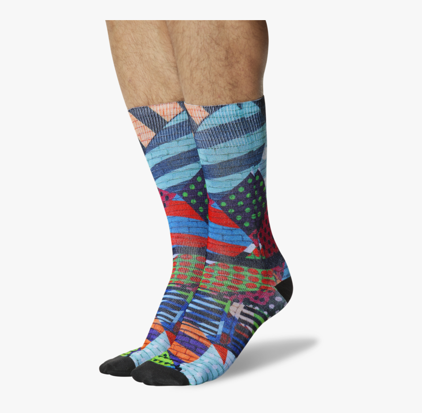 Men"s Graffiti Wall Tube Socks Multi Colored On Leg - Sock, HD Png Download, Free Download