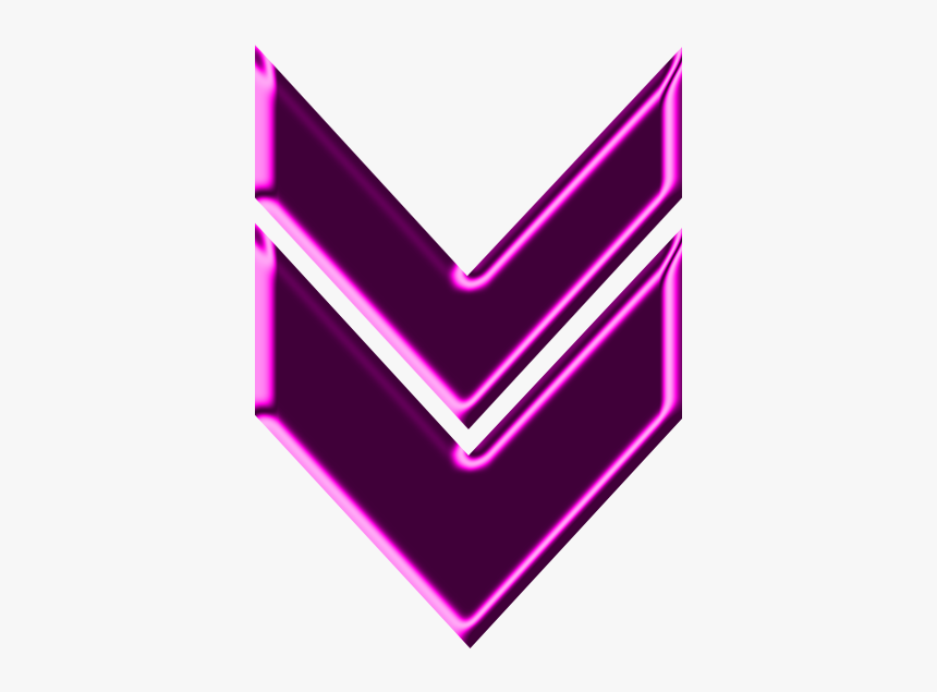 Double Arrow Magenta Neon Down - Neon Down Arrow Png, Transparent Png, Free Download