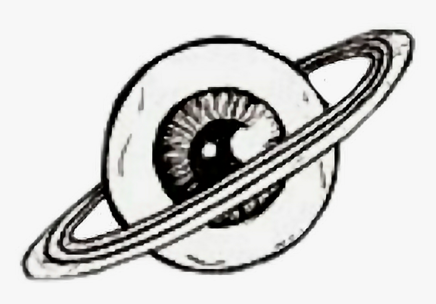 Eye Space Planet Black White Drawing Clipart Trendy - Eye Black And White Clipart, HD Png Download, Free Download
