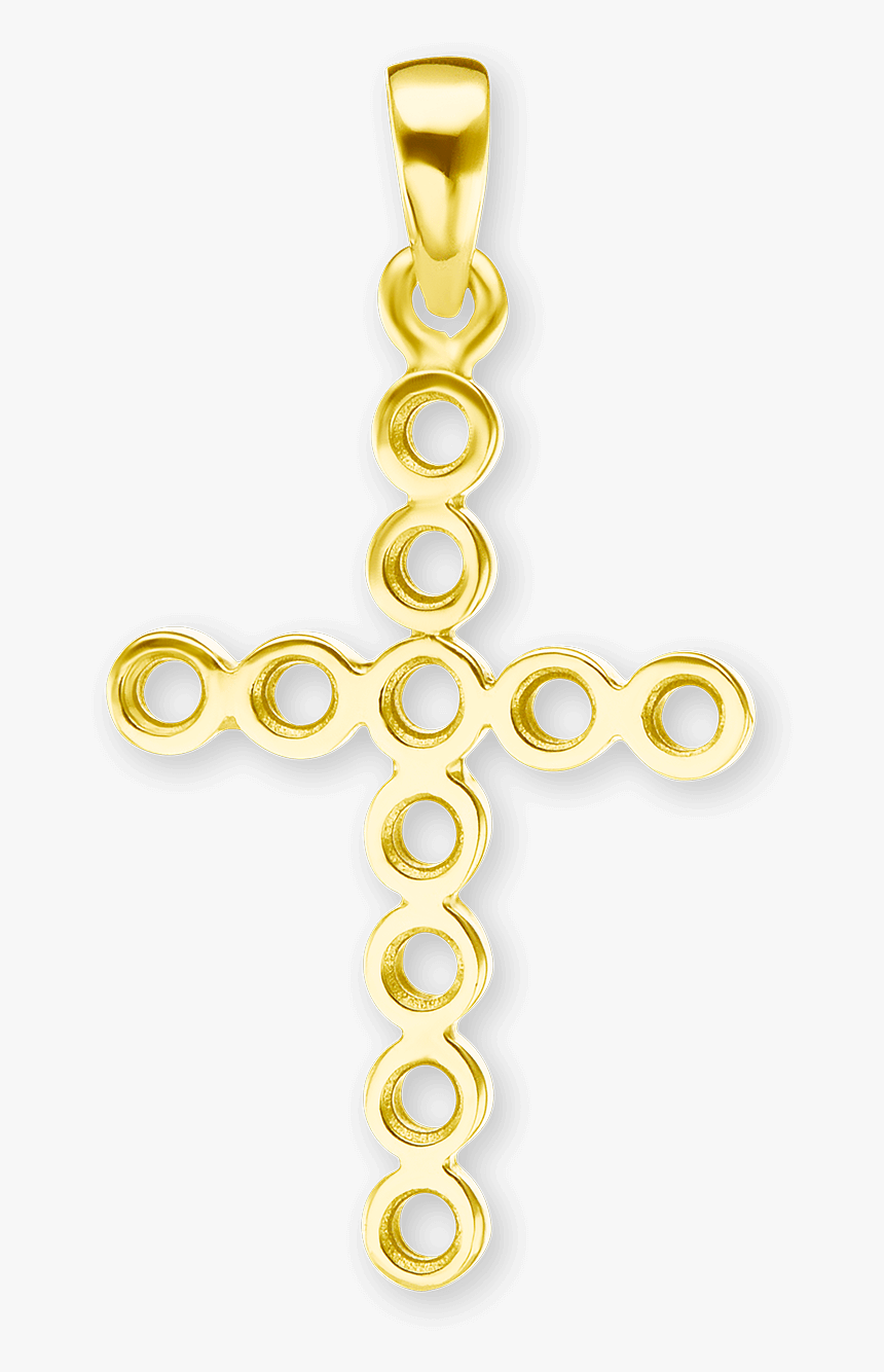 14k Gold Cross 11 Stone Pendant Mounting, HD Png Download, Free Download