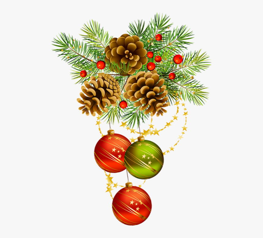 Cluster Png Boules De Noël, Tube - New Year Spruce Png, Transparent Png, Free Download