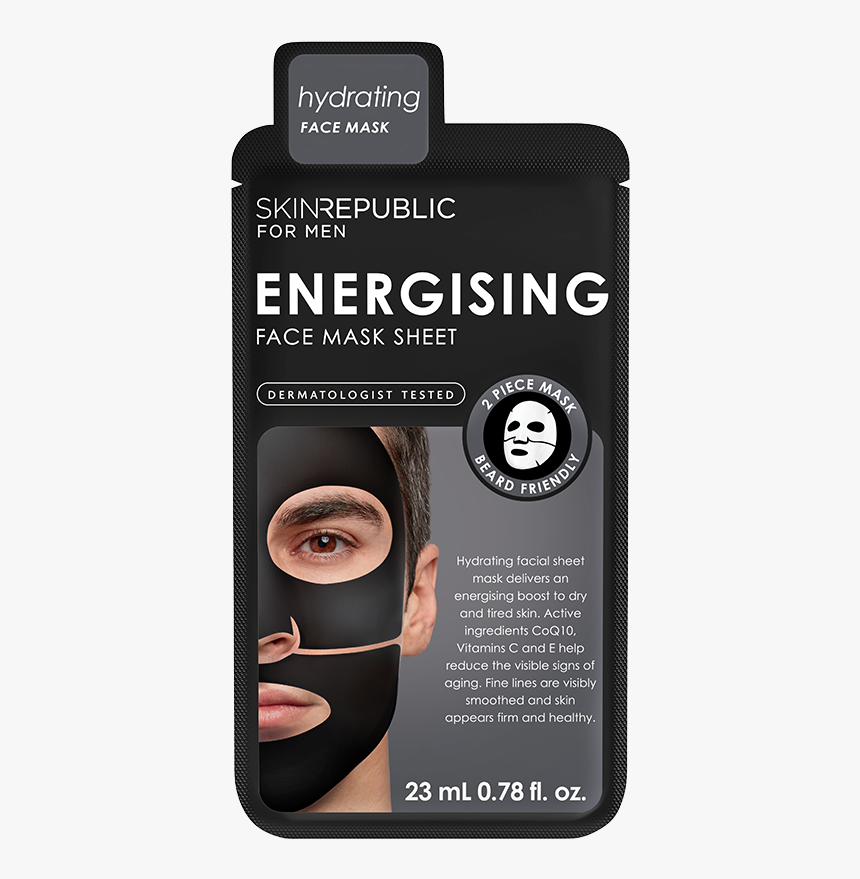 Energising Face Mask Sheet For Men - Skin Republic Mens Face, HD Png Download, Free Download