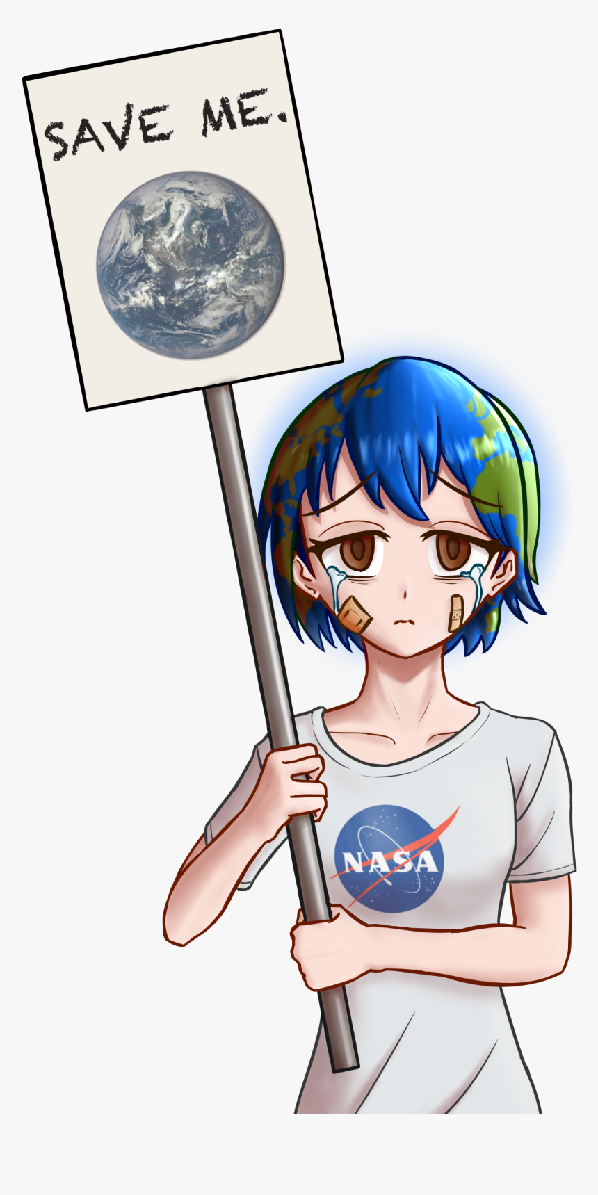 Nasa Cartoon Illustration Anime - Earth Chan Save The Earth, HD Png Download, Free Download