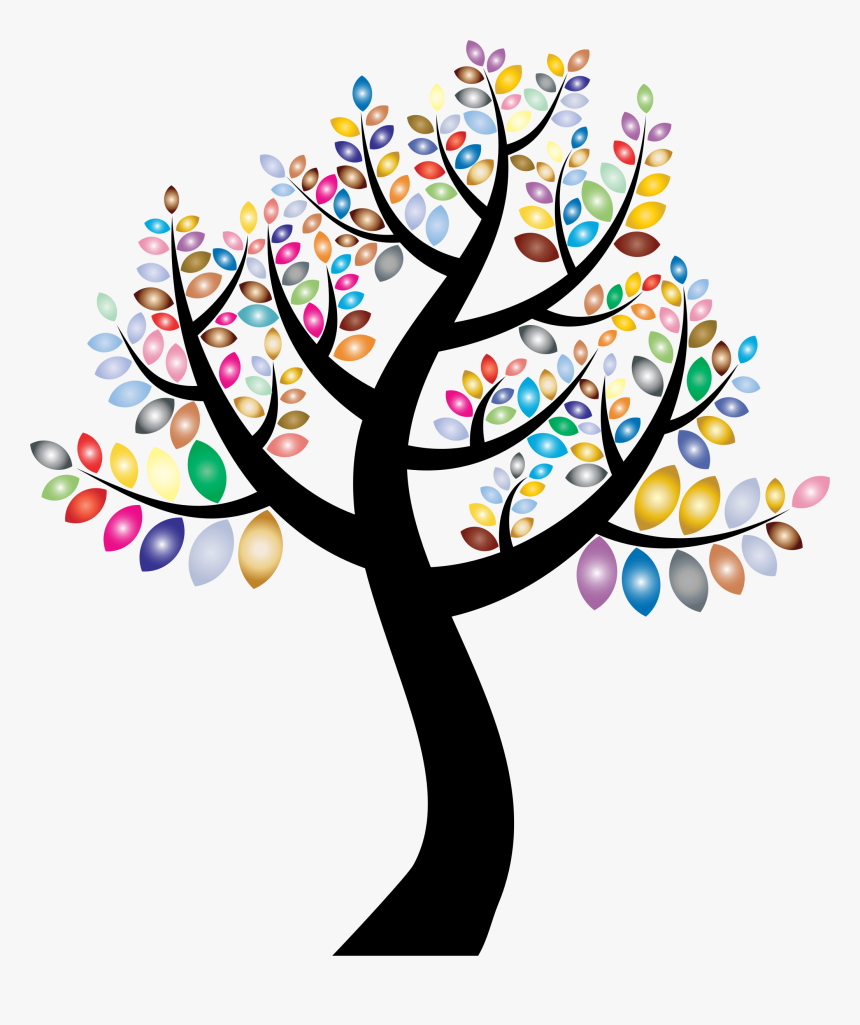 Love Wood Clipart Simple - Transparent Colorful Transparent Background Tree, HD Png Download, Free Download