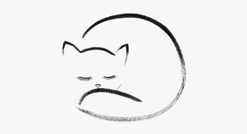 Sleeping Cat Line Drawing, HD Png Download, Free Download