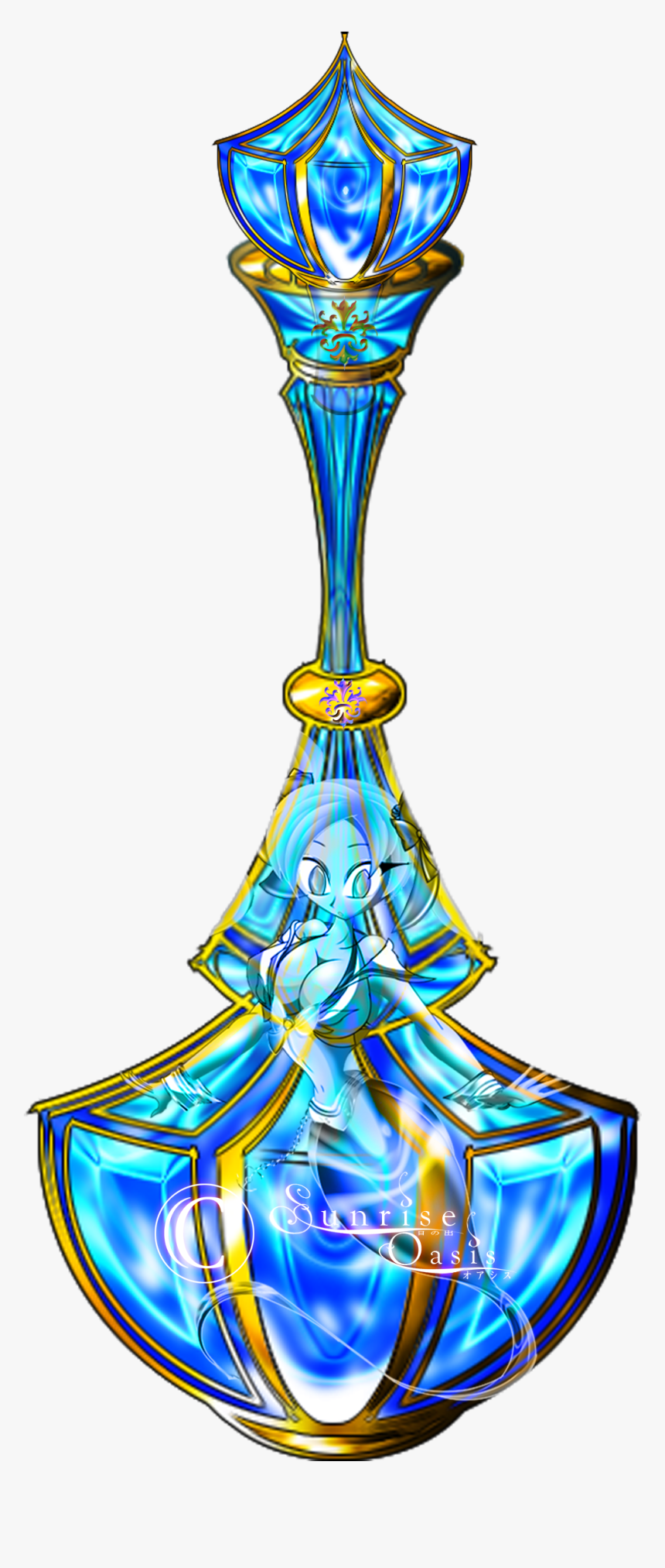 Genie Kasumi In A Lure Bottle By Sunrise On - Genie Bottle Drawing, HD Png Download, Free Download