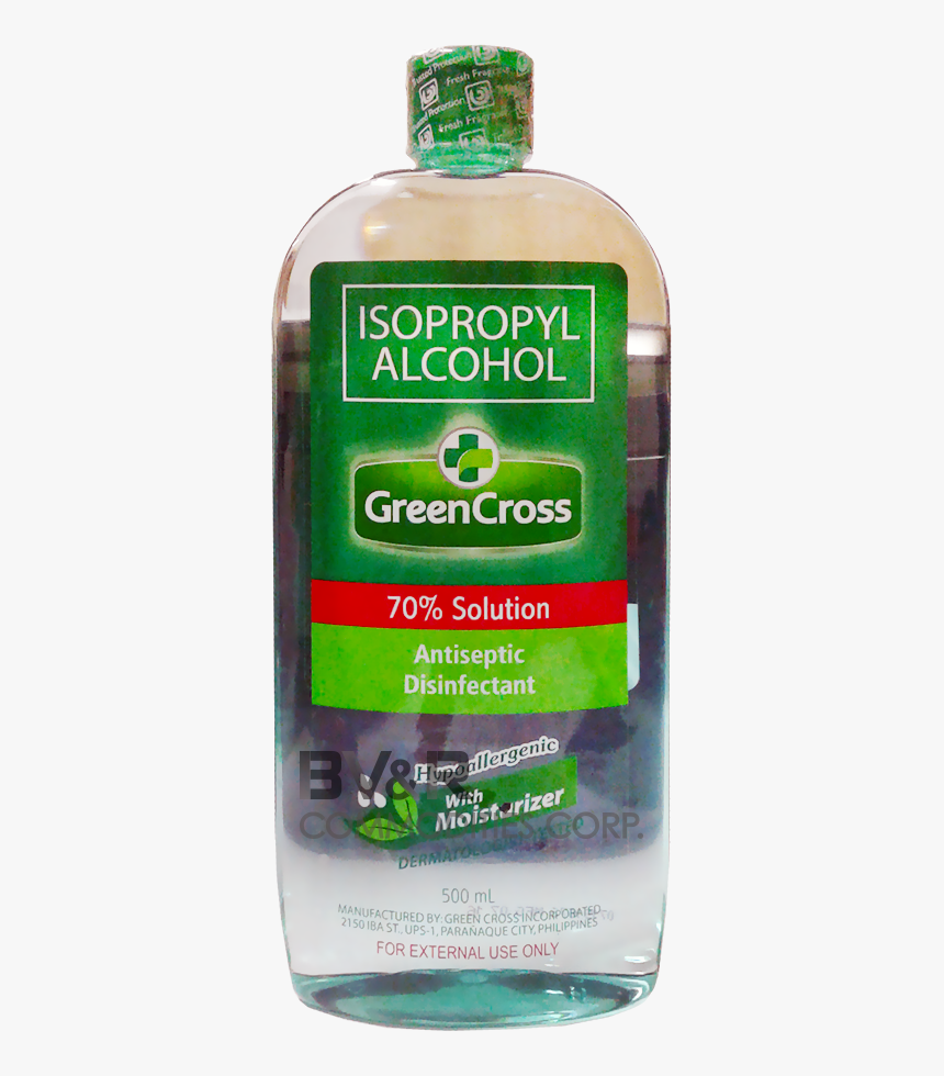 Green Cross Isopropyl Alcohol With Moisturizer 70% - Green Cross Rubbing Alcohol Png, Transparent Png, Free Download