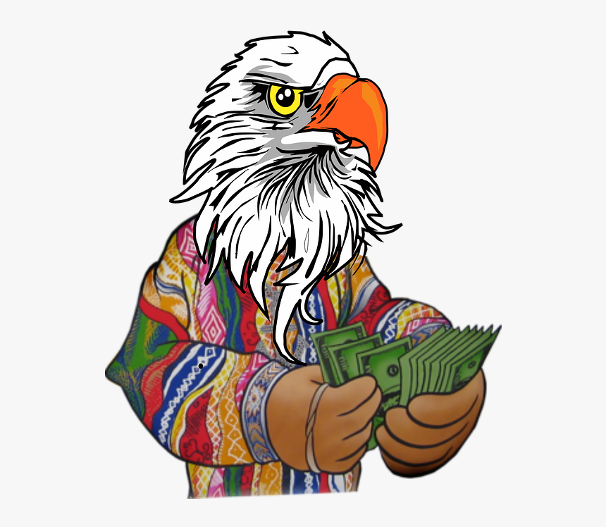 Eagle, Money, Cartoon - Eagle Head Png, Transparent Png, Free Download