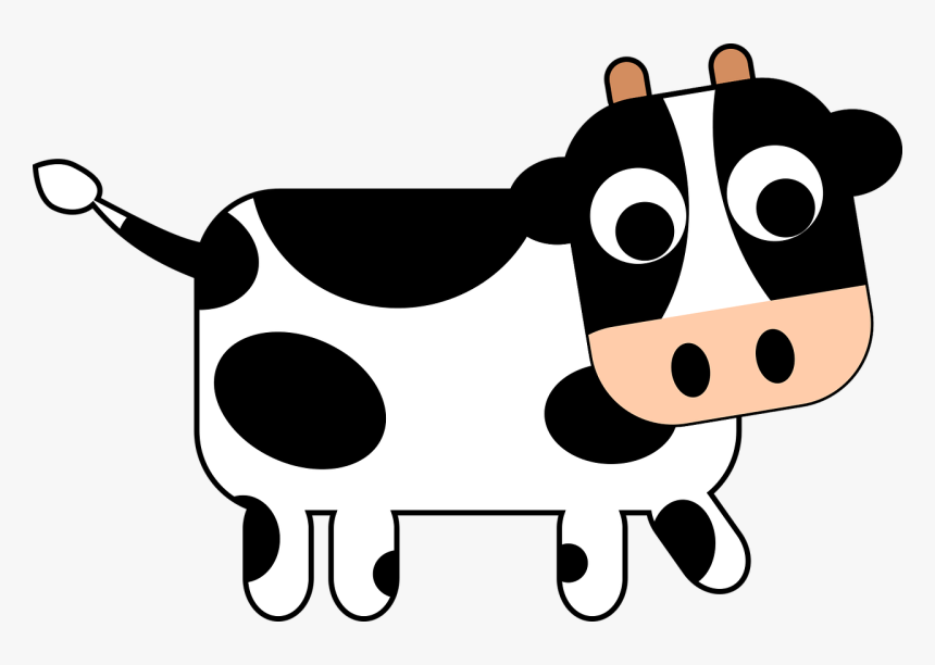 Animal, Cartoon, Cow, Farm - Cartoon Cow Without Background, HD Png Download, Free Download