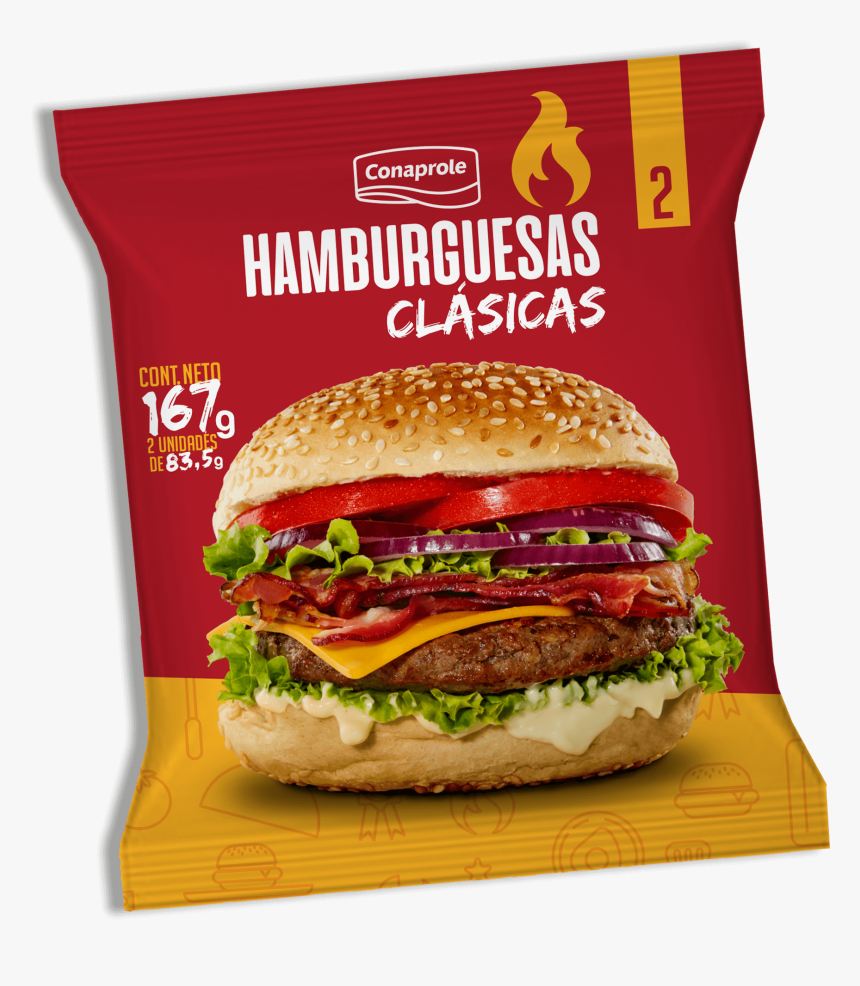 Hamburguesa Clásica Unidad - Hamburguesa Conaprole, HD Png Download, Free Download